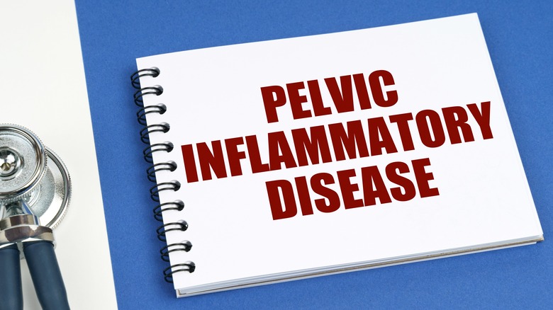 pelvic inflammatory disease written in red