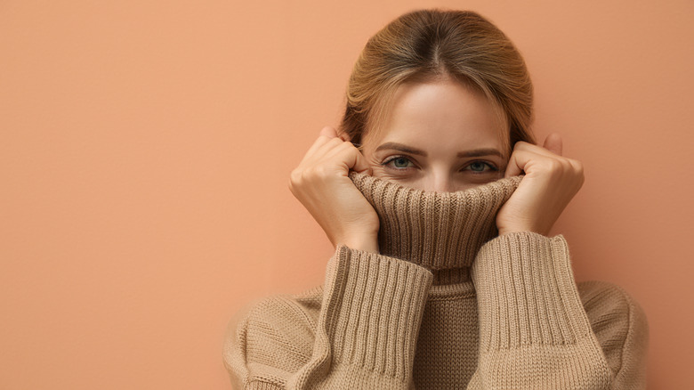 Woman in a turtleneck sweater 