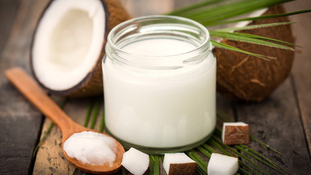 A jar of coconut oil