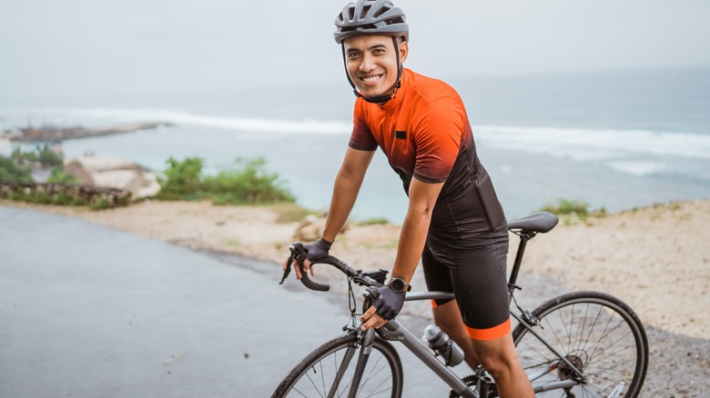 cyclist smiling 