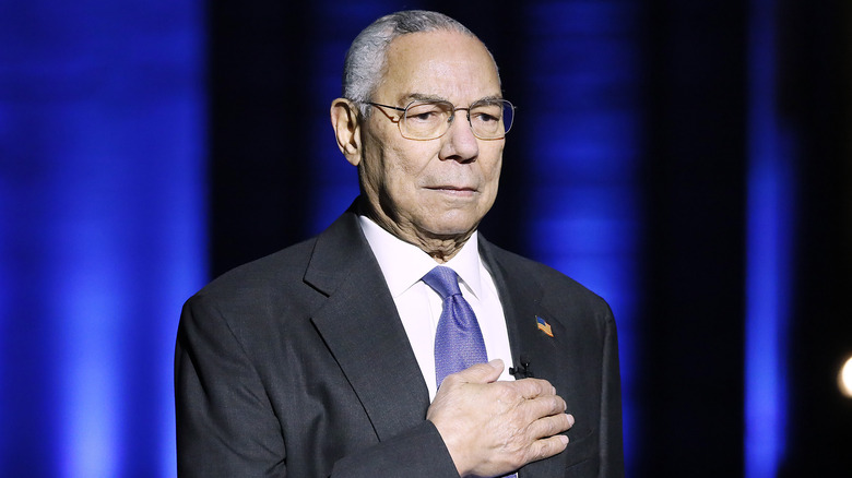 Colin Powell on stage in Washington DC