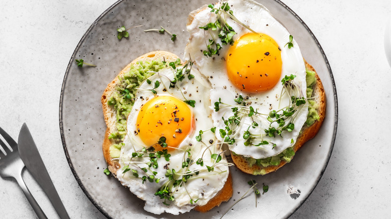 Egg sandwich and coffee for breakfast