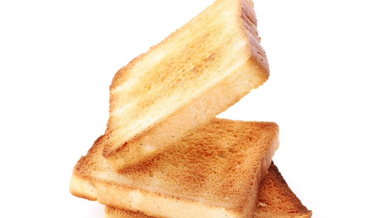 slices of white bread on a white background