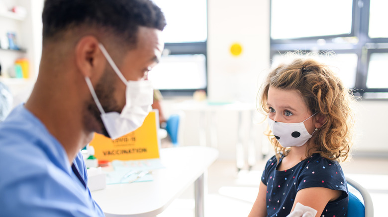 Girl getting vaccinated 