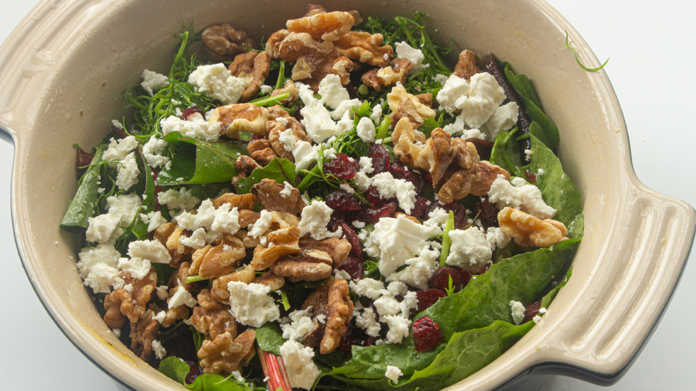 salad with cranberries and feta