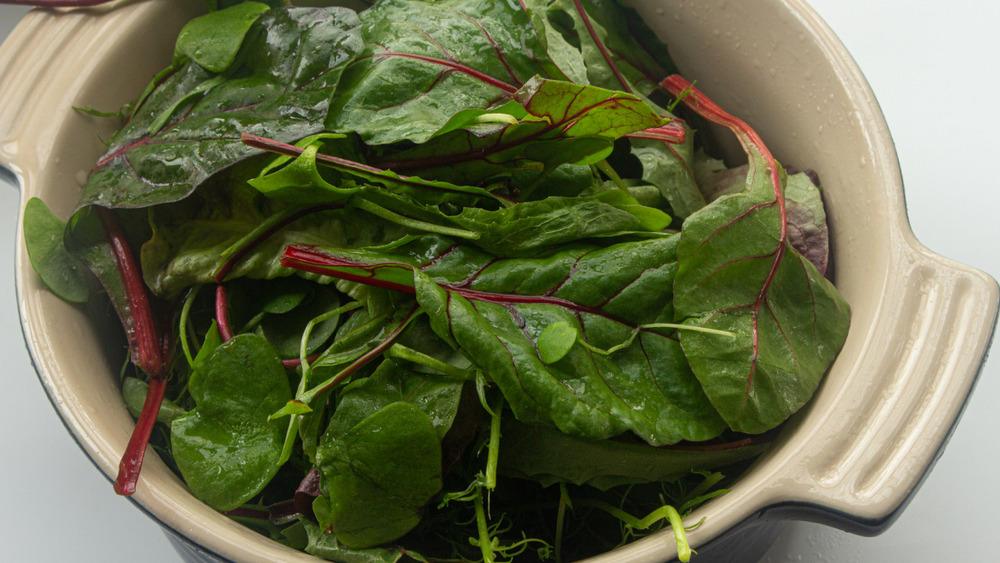 washed mixed salad greens