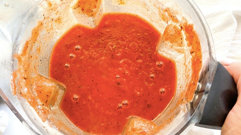 tomato soup in blender