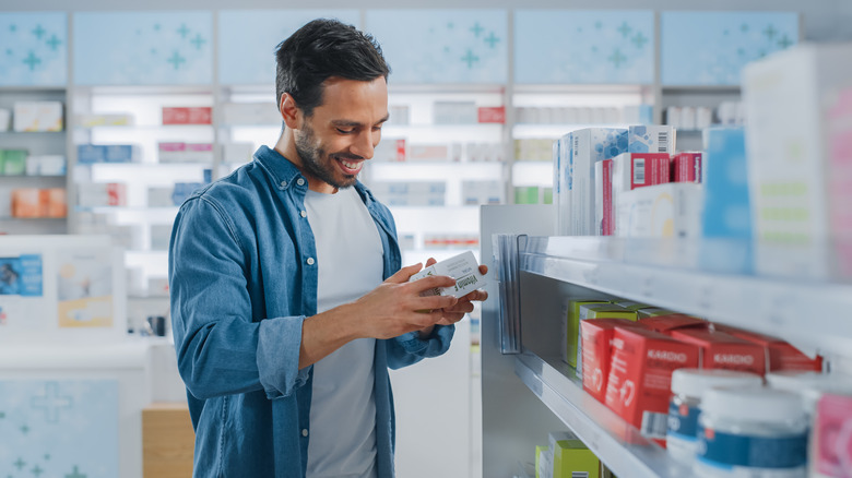 man shopping for wellness product