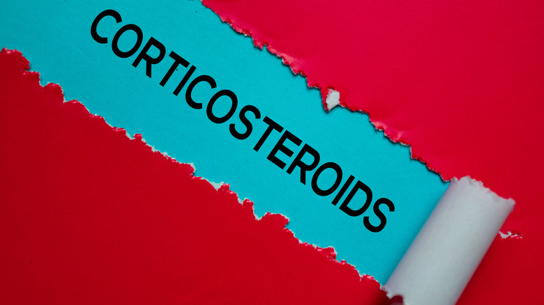 red background corticosteroids 