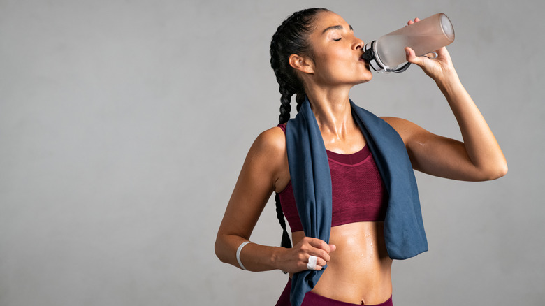 person drinking water