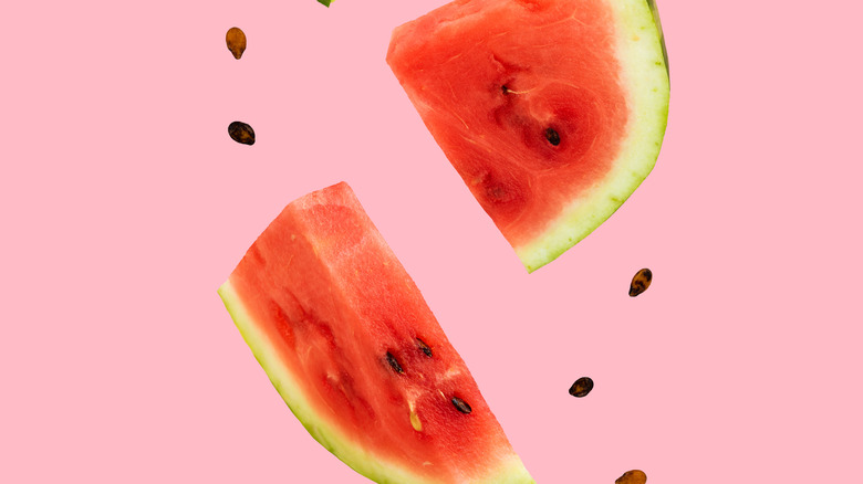 floating slices of watermelon