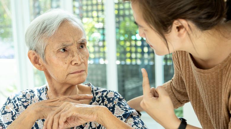 elderly woman with Alzheimer's