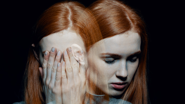 redhead woman representing dissociation and depression