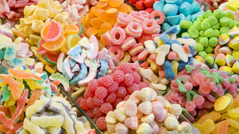 piles of colorful candy