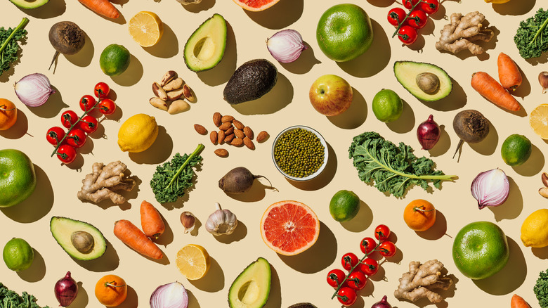 fruits, vegetables, nuts and seeds