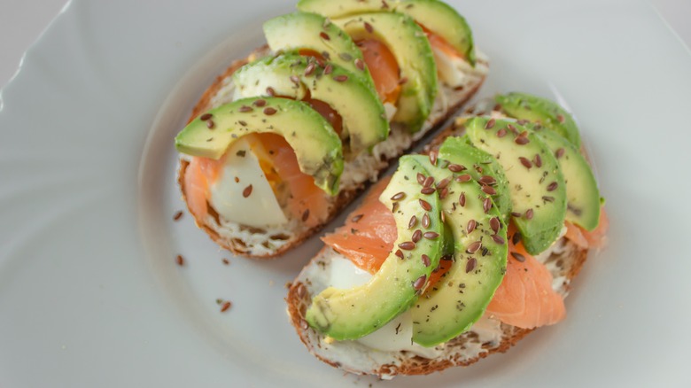 avocado and lox toast