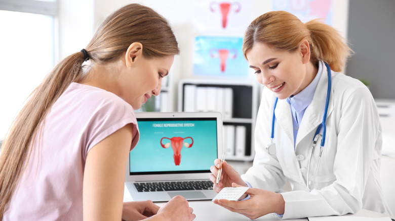 Woman talking to a gynecologist