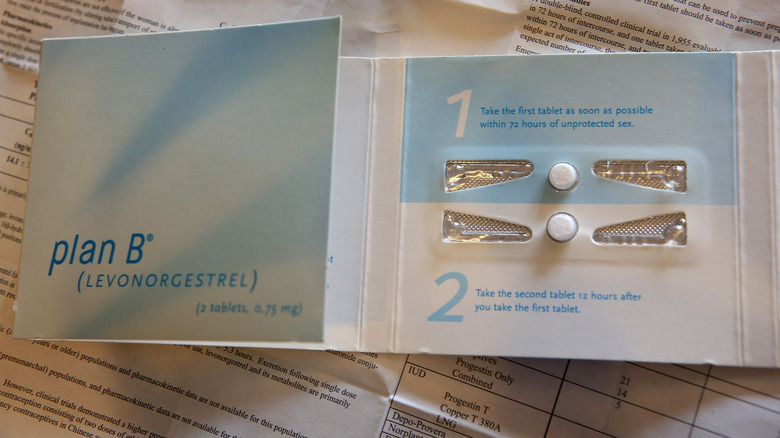 Package of Plan B emergency contraceptive pills