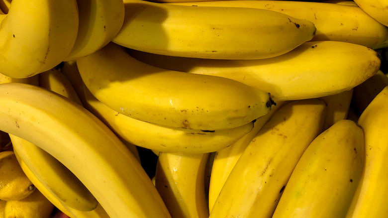 A large pile of yellow bananas