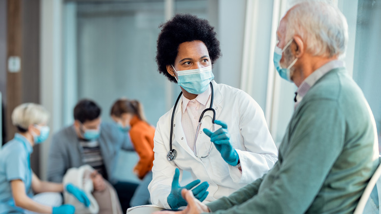 A doctor and patient talking