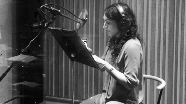 Priyanka Wali in a recording studio