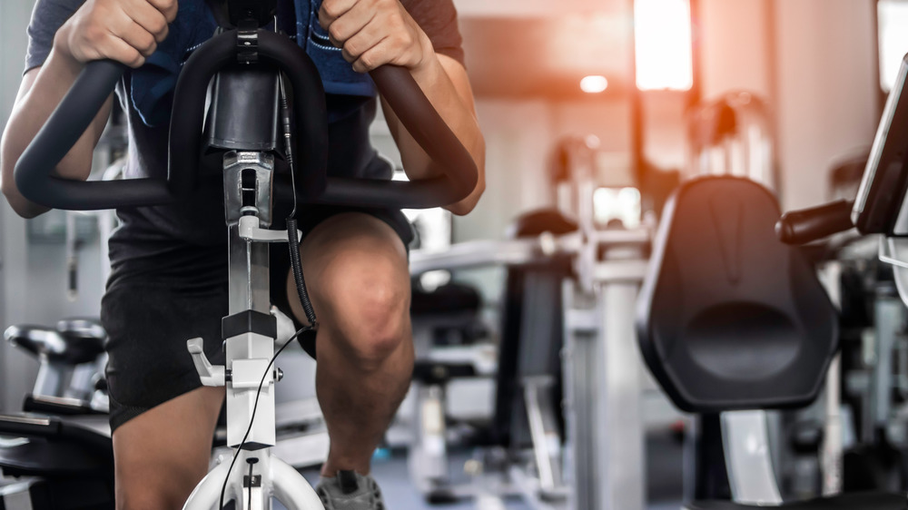 man in spin class