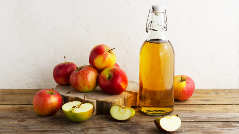 Apple cider vinegar in a bottle