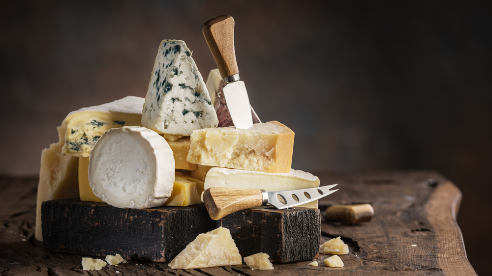 different natural cheeses