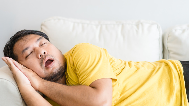 A man sleeping with mouth open