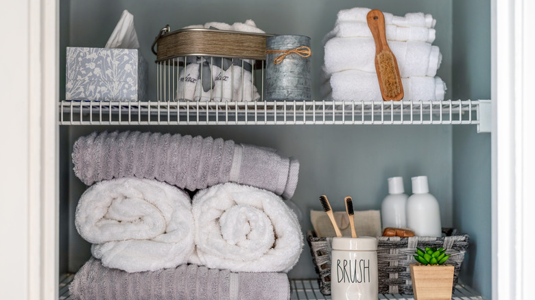 A bathroom closet 