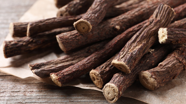 close-up of licorice root