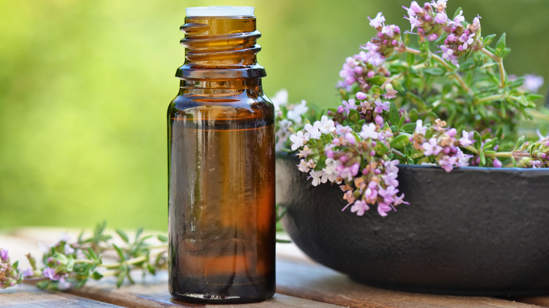 An essential oil bottle