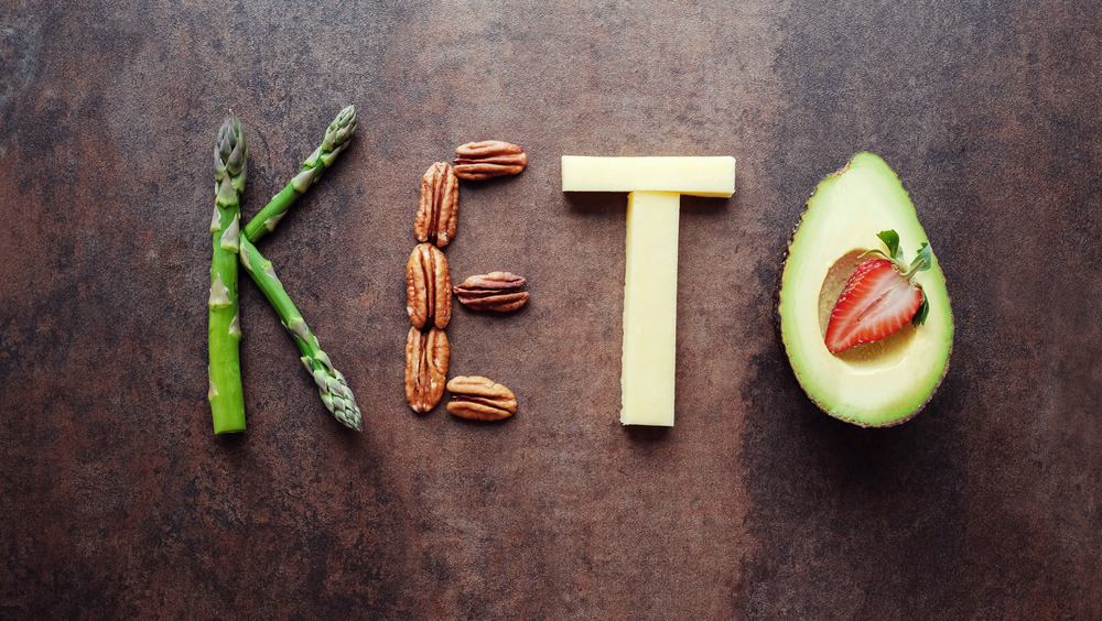 The word Keto spelled out using keto friendly foods