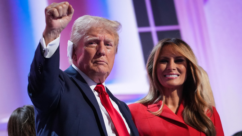 Donald and Melania Trump posing RNC