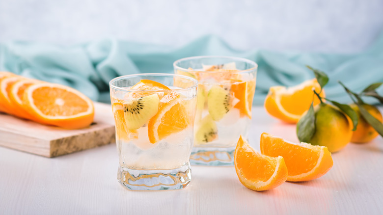 Water infused with oranges