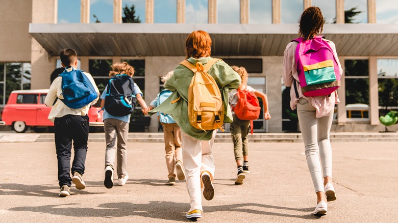 Kids walking to school