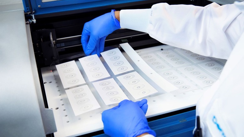 Smart Stickers being processed at the DermTech lab