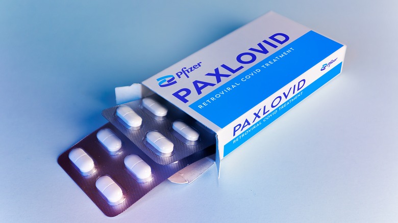 Open box of Paxlovid tablets