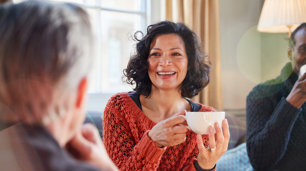 woman drinking tea