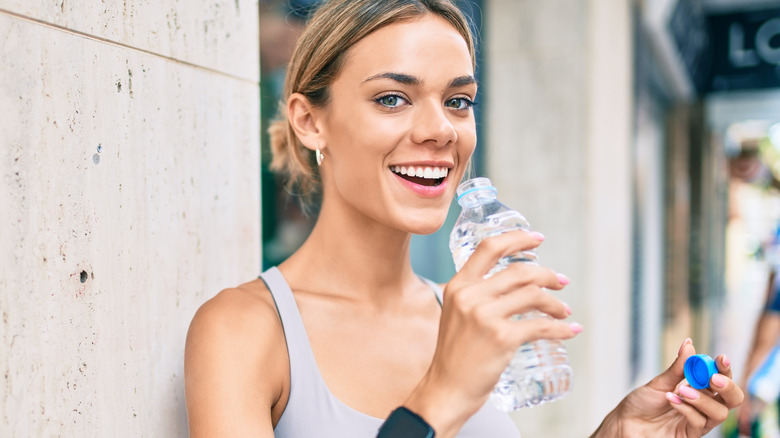 Woman drinking water