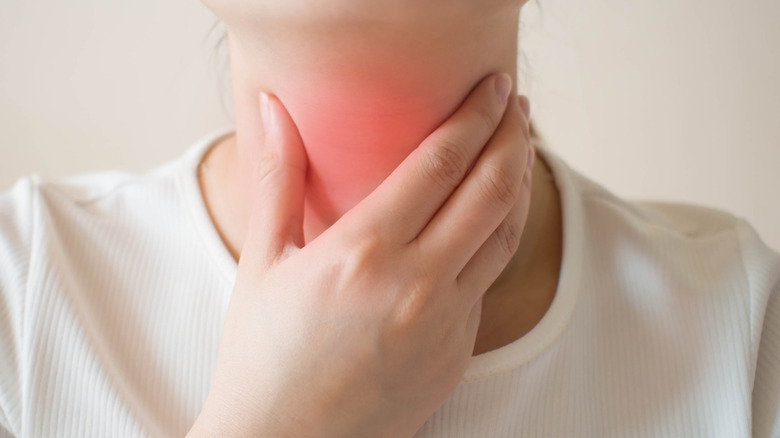 Woman with sore throat related to GERD