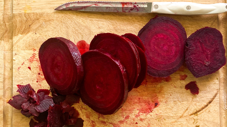 peeling beets