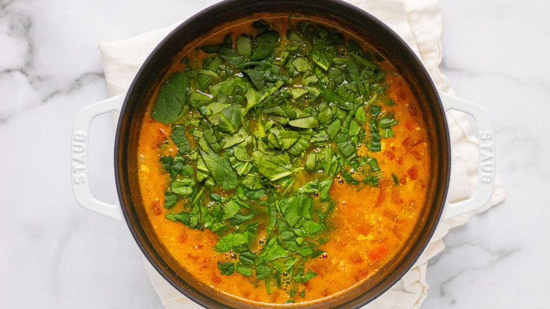 lentil curry soup finishing up