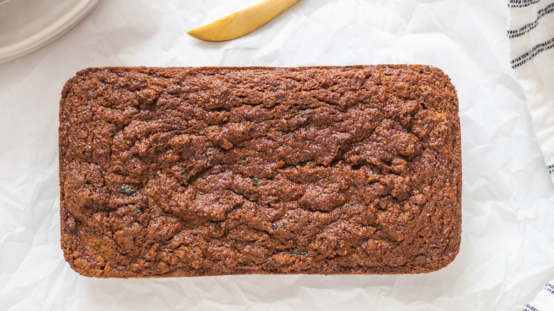 baked paleo zucchini bread loaf 