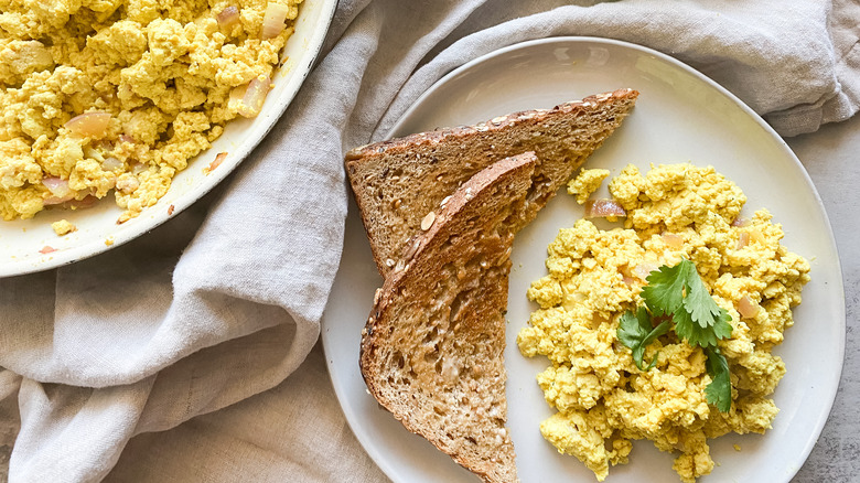 Easy Tofu Scramble on plate