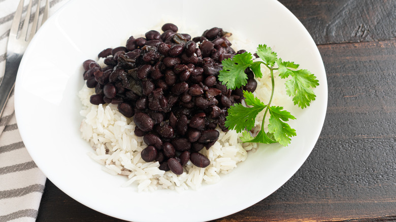 black beans on rice