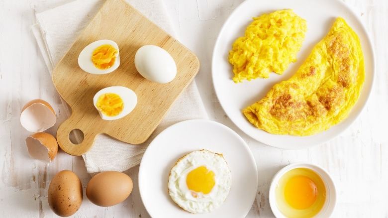 Eggs with white background
