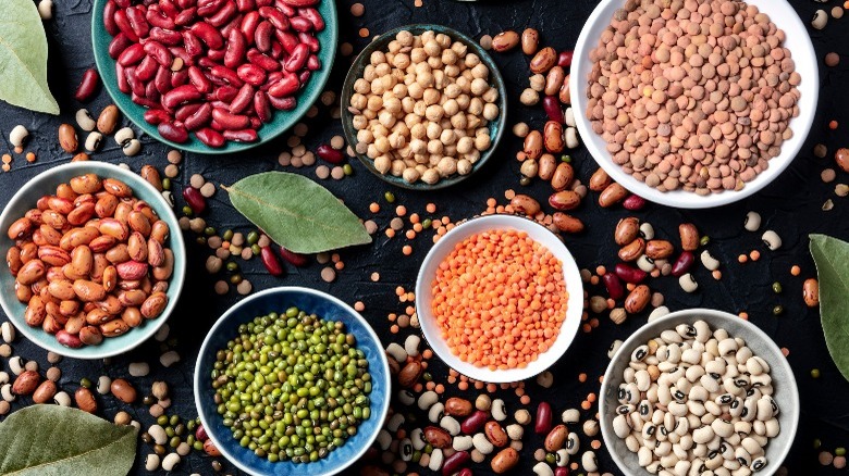 bowls of legumes