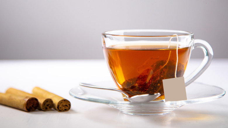 cinnamon sticks with tea cup