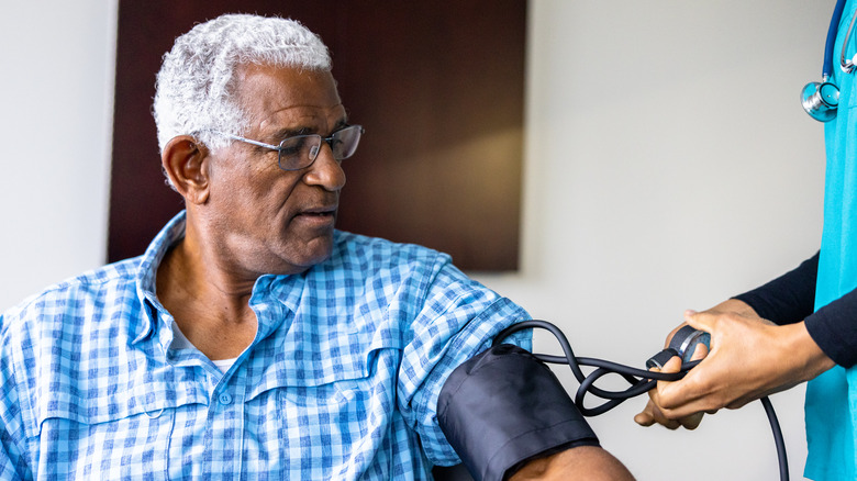 Man getting his blood pressure taken